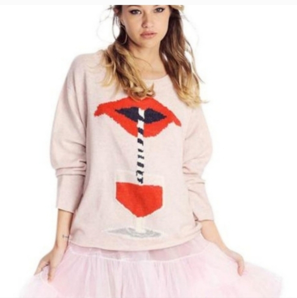 WILDFOX Suck It Up Dinner Party Sweater Vintage Lace Size XS - Picture 13 of 15